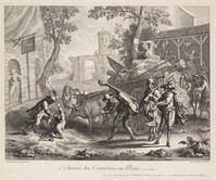 KG 12975
<br/>
Aankomst van de komedianten in Le Mans
<br/>
<em>Oudry, Jean-Baptiste (1686-1755)</em>